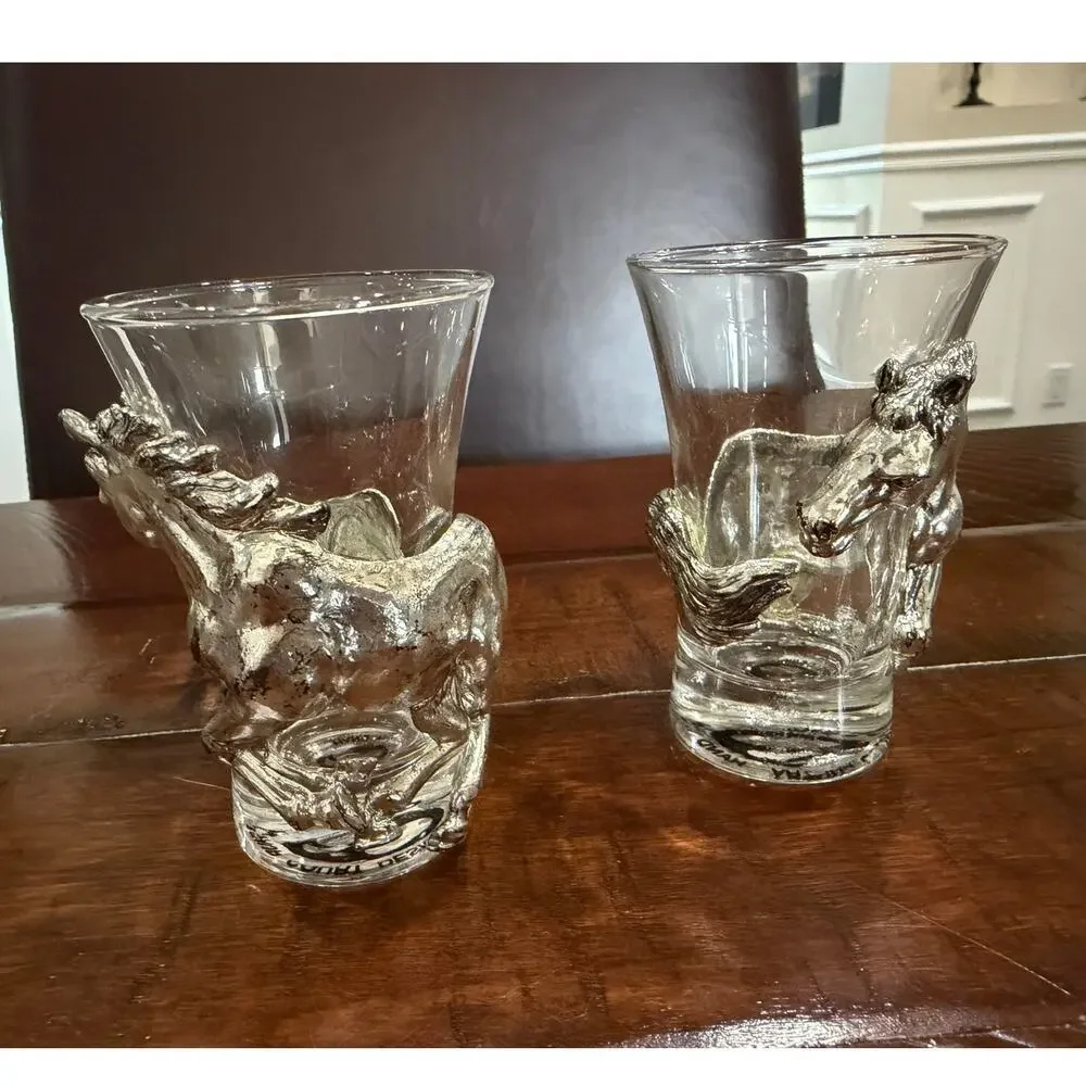 Arthur Court set of 2 horse shot glasses